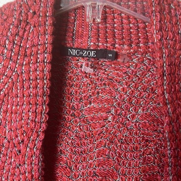 Nic+Zoe mixed stitch cotton/Linen blend cardigan - Picture 4 of 5